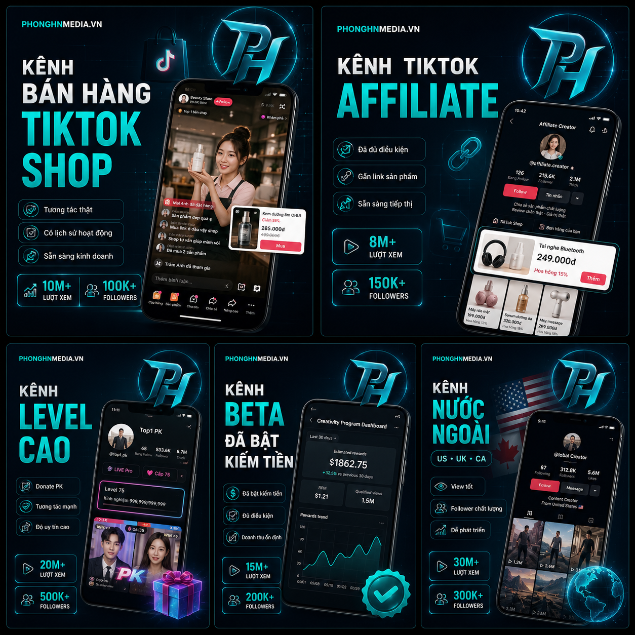 Kênh TikTok 26K Follows - Cá Nhân Nam Bán Hàng AFF